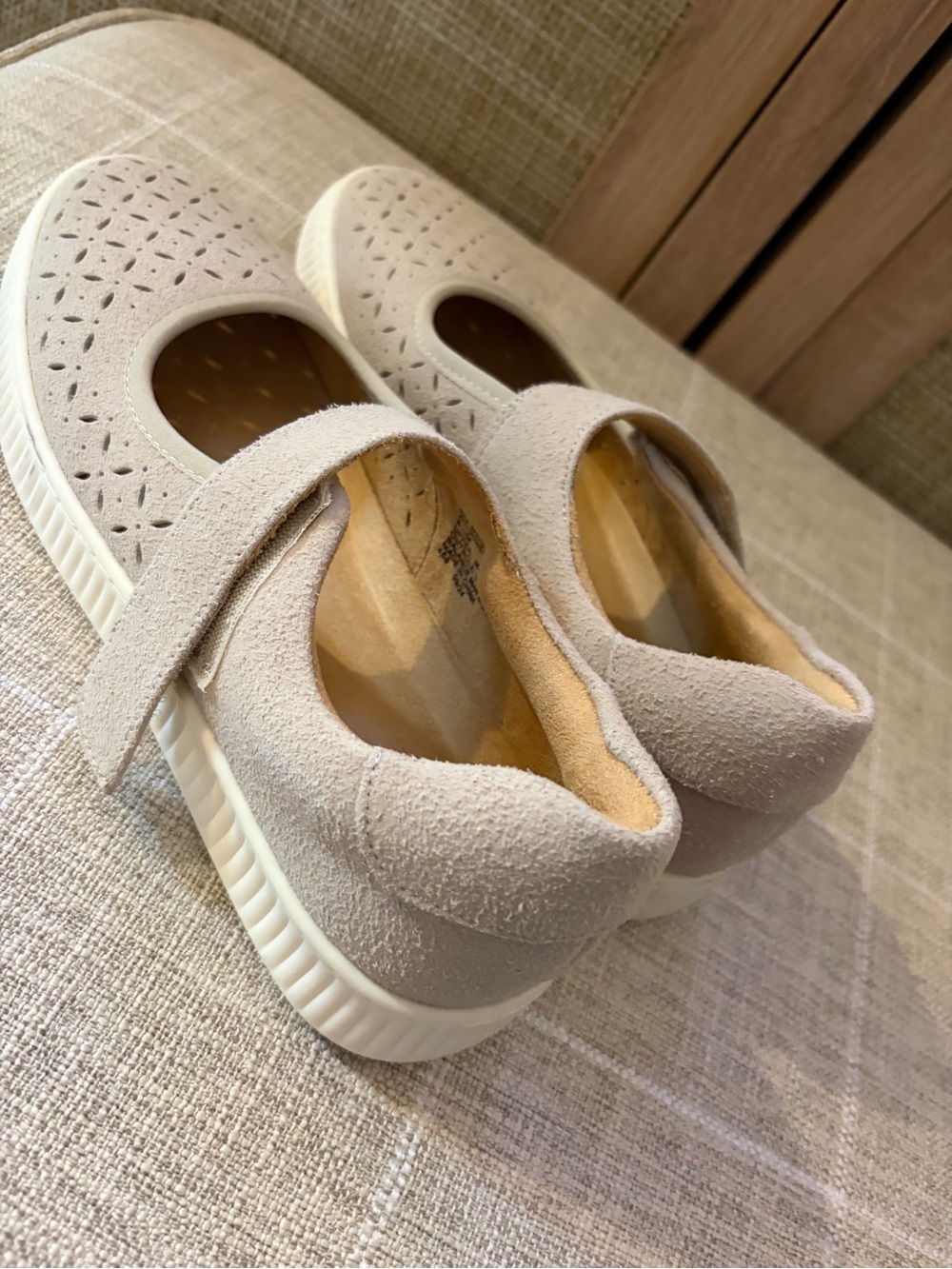 White Mountain Women’s Beige Mary Jane Casual Comfort Sneakers